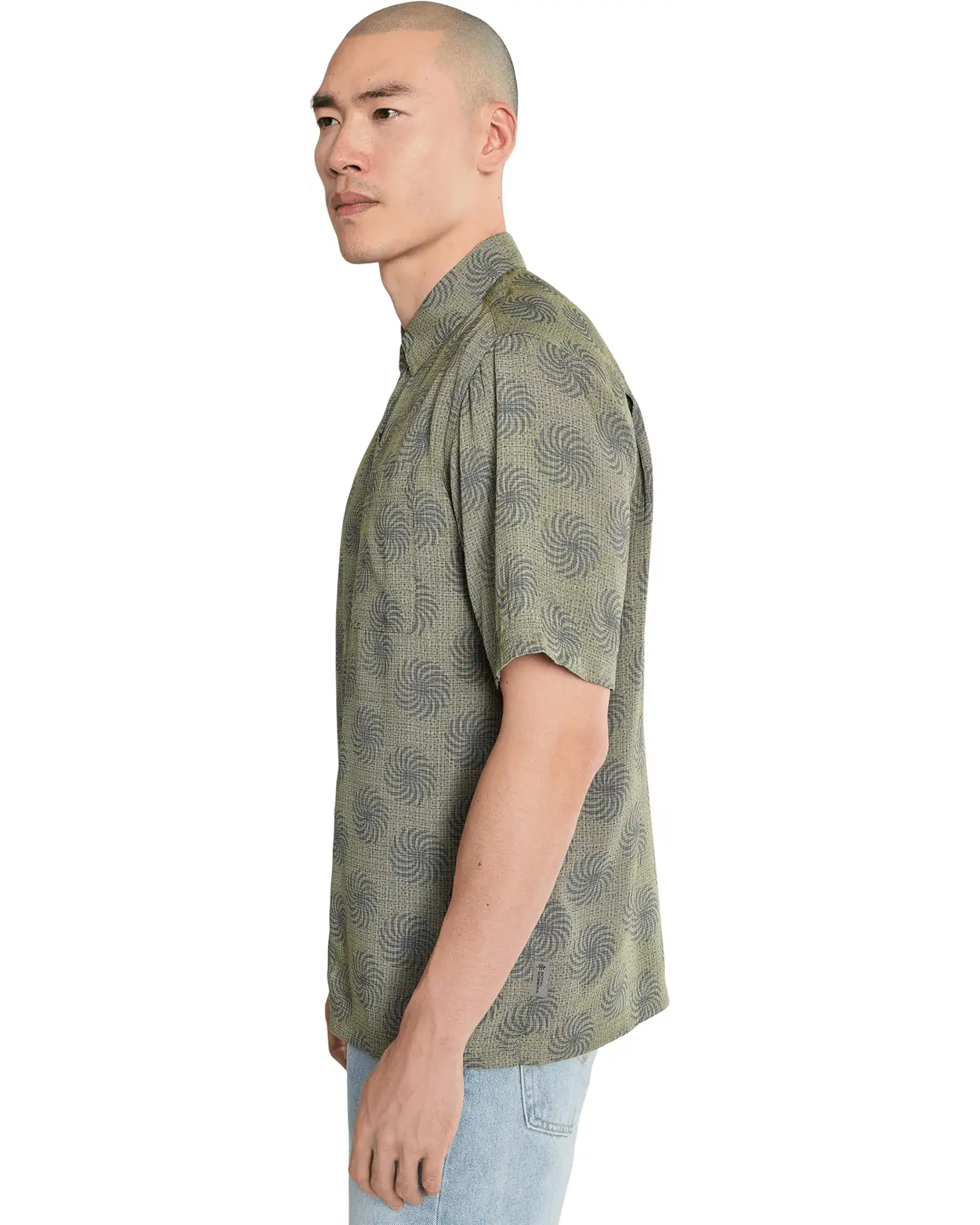 Royal Robbins M SS Camino Pucker Shirt OLIVE RAY PRINT
