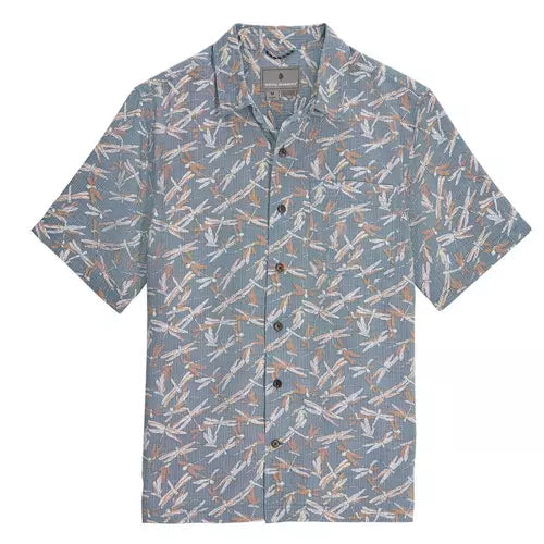 Royal Robbins M SS Camino Pucker ORION BLUE DRAGONFLY PRINT
