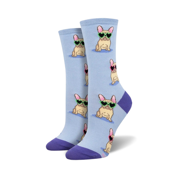 Socksmith W Frenchie Fashion PERIWINKLE