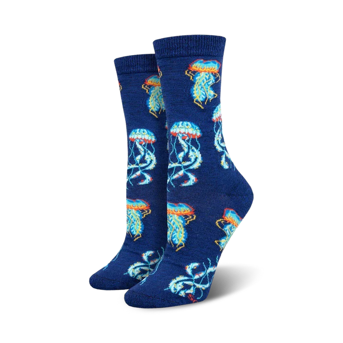 Socksmith W Bamboo Deep Sea Jellies Heather NAVY