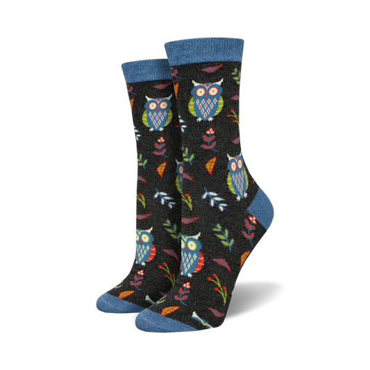 Socksmith  W Cute Hoot CHARCOAL