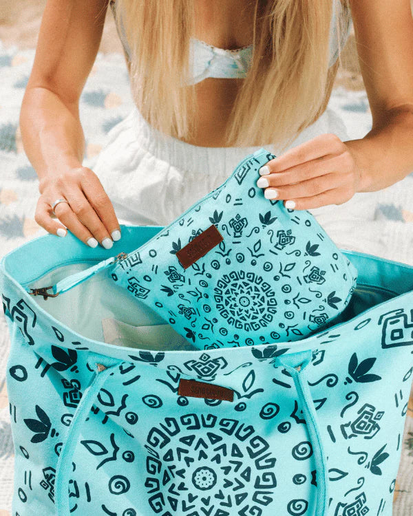 Sand Cloud Mandala Zippered Pouch SEAGLASS