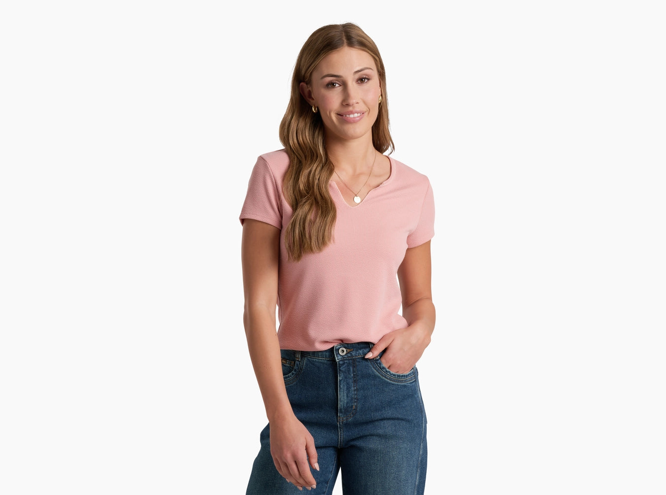 KUHL W SS Remi Notch Tee CORAL ROSE
