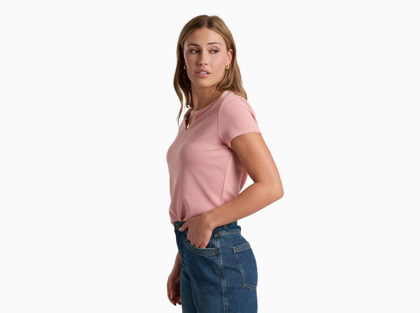 KUHL W SS Remi Notch Tee CORAL ROSE