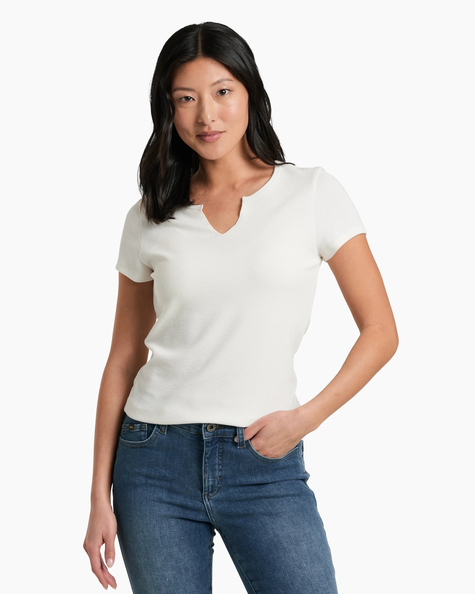 KUHL W SS Remi Notch Tee WHITE