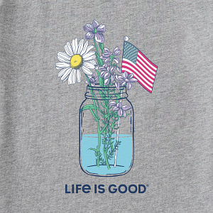 Life is Good W SS Crusher Tee Americana Jar HEATHER GRAY