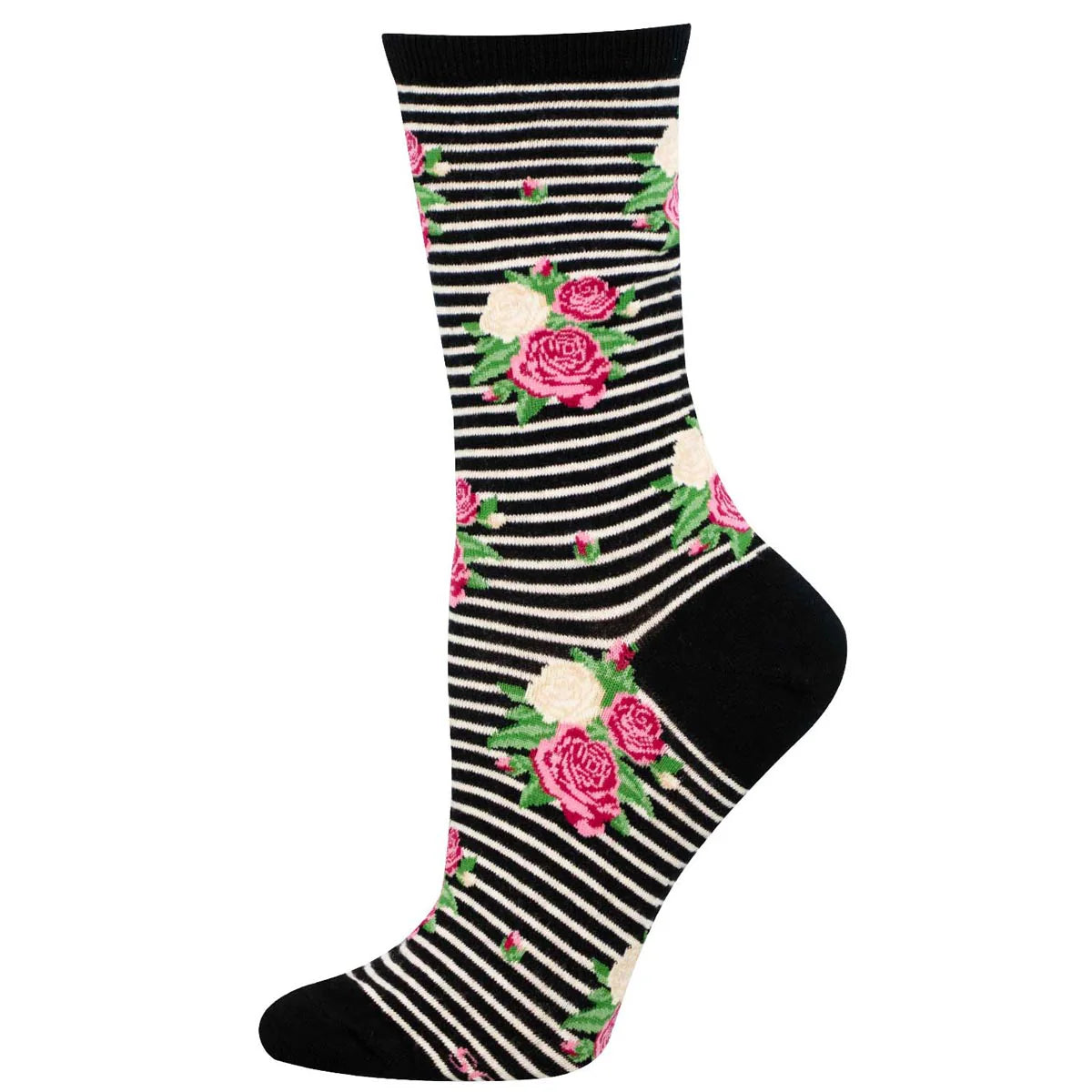Socksmith W Rows of Roses BLACK