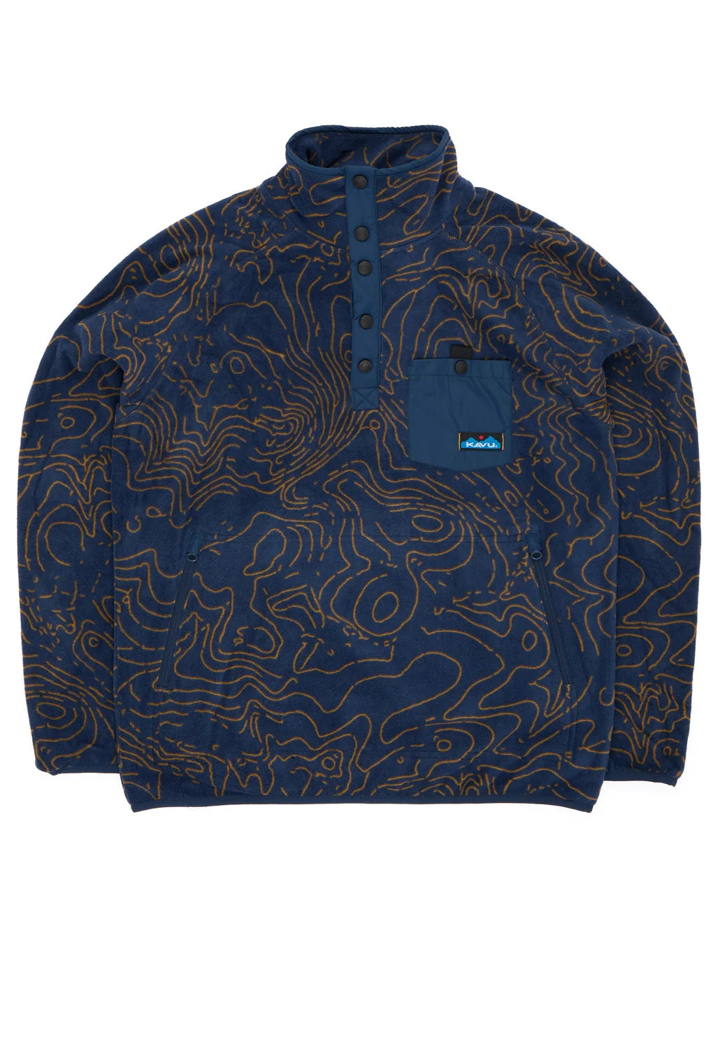 KAVU M Teannaway Fleece PO BLUE WATER TOPO