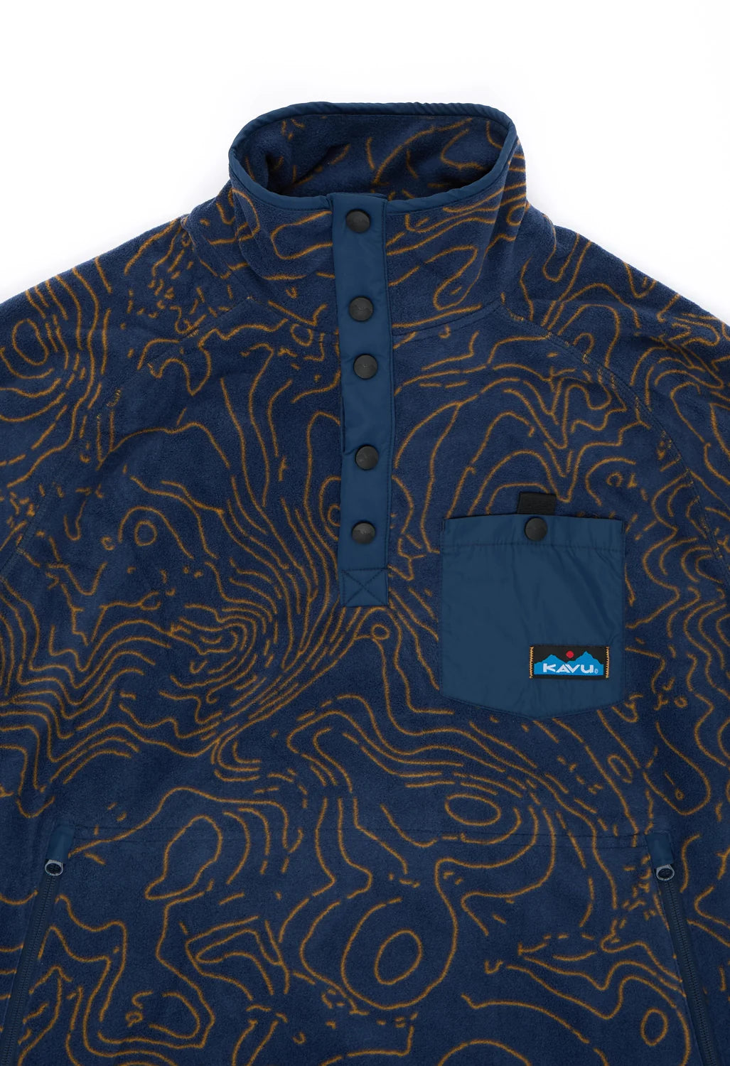 KAVU M Teannaway Fleece PO BLUE WATER TOPO