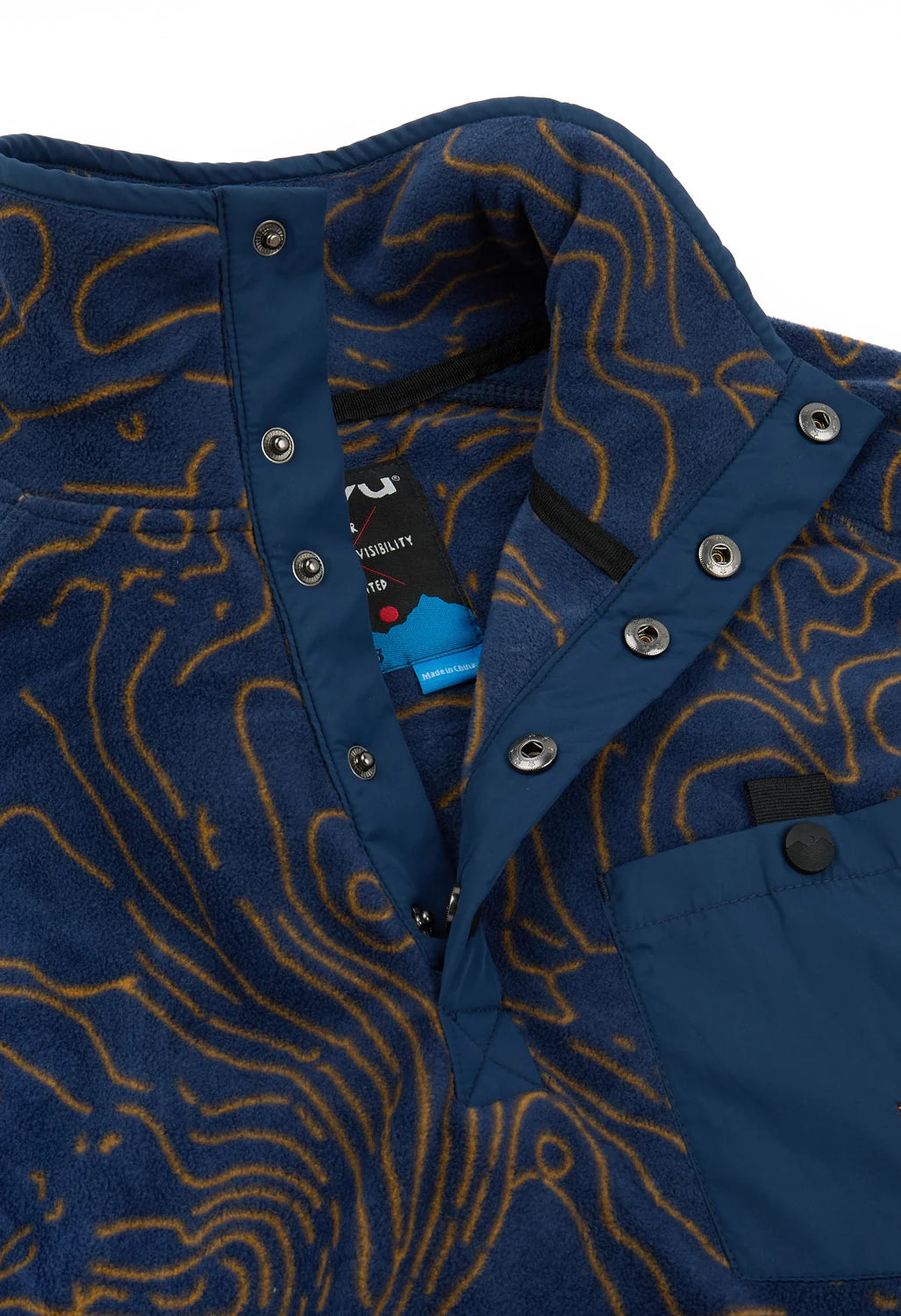 KAVU M Teannaway Fleece PO BLUE WATER TOPO