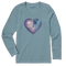 Life is Good W LS Crusher-Lite Tee Pawprints Heart SMOKY BLUE