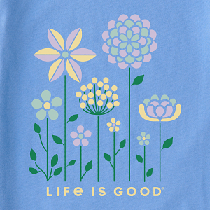 Life is Good Kids LS Hooded Crusher Linear Garden CORNFLOWER BLUE