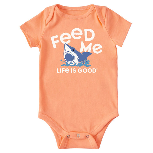 Life is Good Baby Bodysuit Feed Me CANYON ORANGE