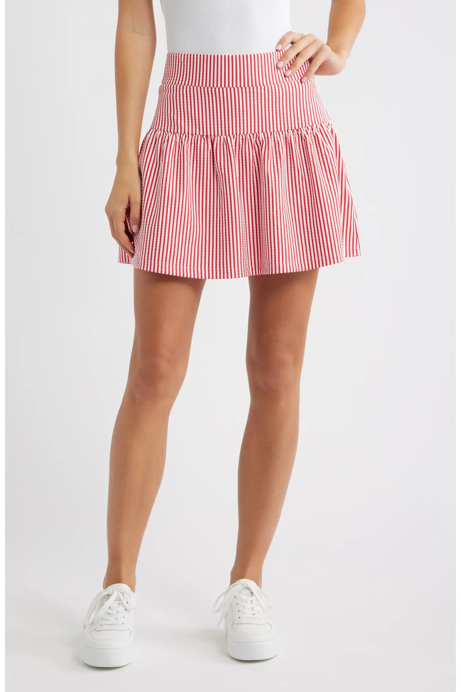 Vineyard Vines W Knit Tiered Skirt LIGHTHOUSE RED