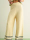 Miou Muse W Border Stripe Knit Pants GREEN / NAVY