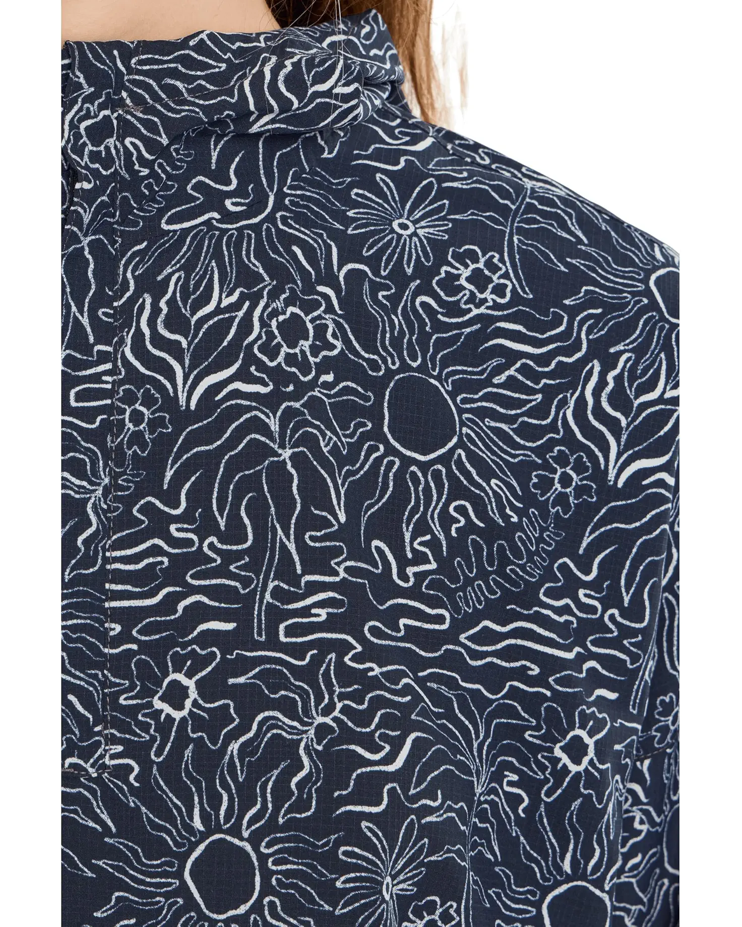 Royal Robbins W Salathe Sun Hoodie NAVAL SOLAR PRINT