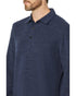 Vineyard Vines M LS Textured Polo NAUTICAL NAVY