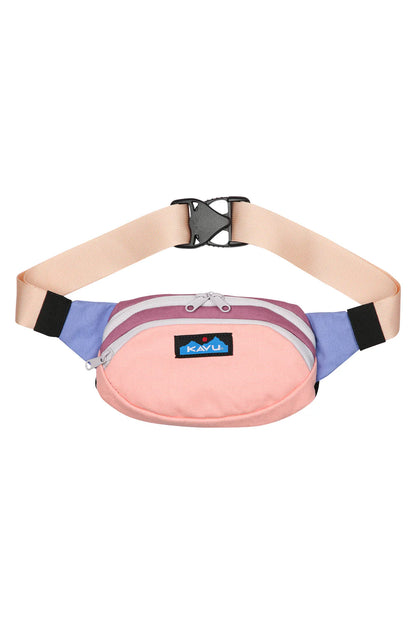 KAVU Canvas Spectator Fanny Pack SPRING BLOCK