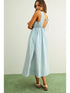 Miou Muse W U-Neck Chambray Dress LIGHT BLUE