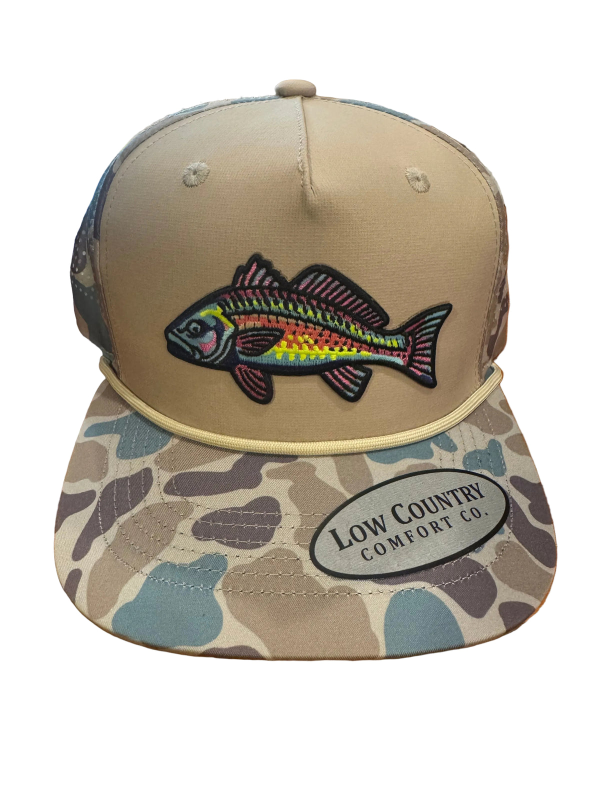 Riverbed Threads Neon Bass Patch Trucker CAMO/KHAKI