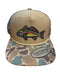 Riverbed Threads Neon Bass Patch Trucker CAMO/KHAKI