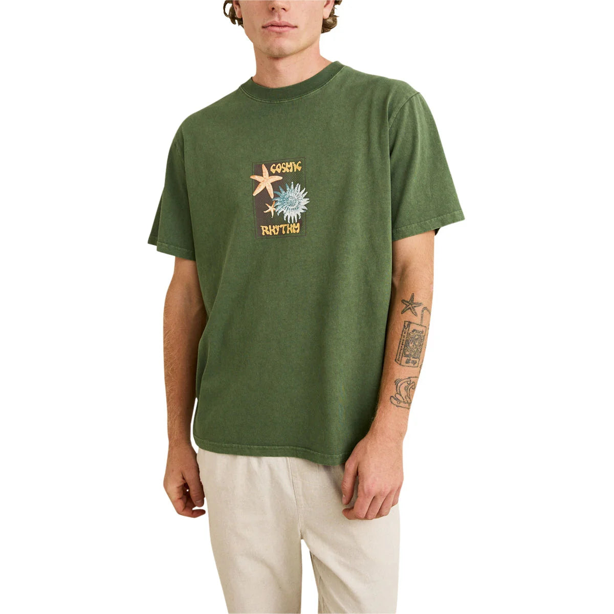 Rhythm M SS Starfish Vintage Tee DILL