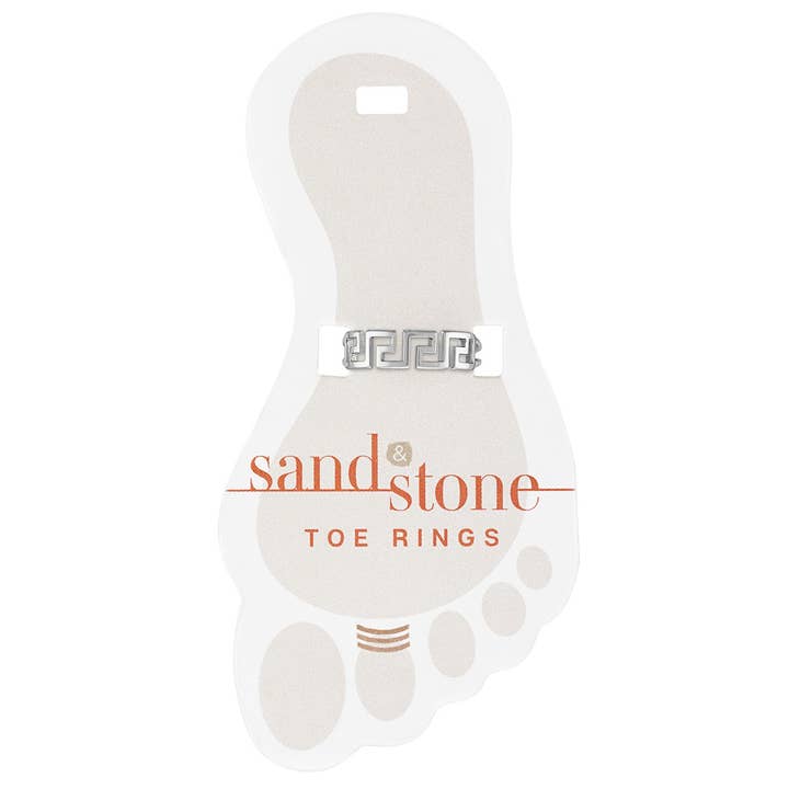 Sand & Stone Toe Ring SILVER GREEK KEY