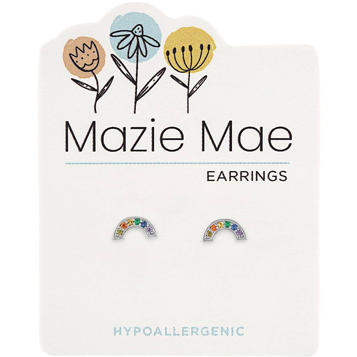 Mazie Mae Rainbow Studs SILVER