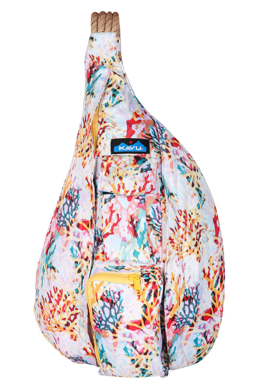 KAVU Rope Sling Bag FLORAL CORAL