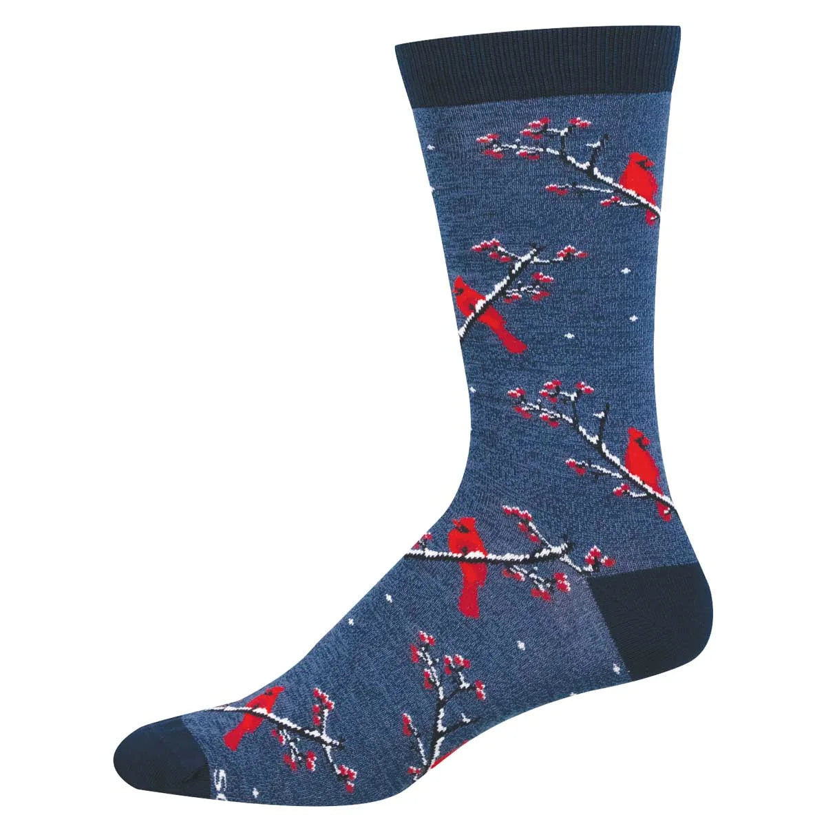 Socksmith M Bamboo Winter Cardinal NAVY HEATHER