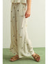 Miou Muse W Embroidered Gauze Wide Leg Pant BEIGE