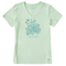 Life is Good W SS Crusher Pen & Ink Flowers SAGE GREEN