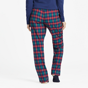 Life is Good W Classic Sleep Pant Holiday Red Checkered FADED RED