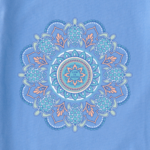 Life is Good W SS LW Sleep Tee Turtle Mandala CORNFLOWER BLUE