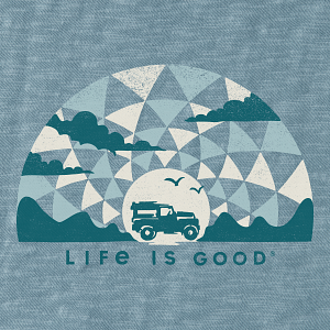 Life is Good M SS Slub Tee Trippin SUV SMOKE BLUE