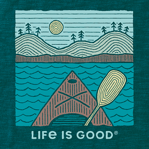 Life is Good M Hooded Slub Woodblock Kayak MALLARD