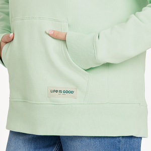 Life is Good W Simply True Hoodie Daisies SAGE GREEN