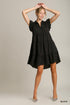 Umgee W Ruffle Sleeve Tiered Dress BLACK