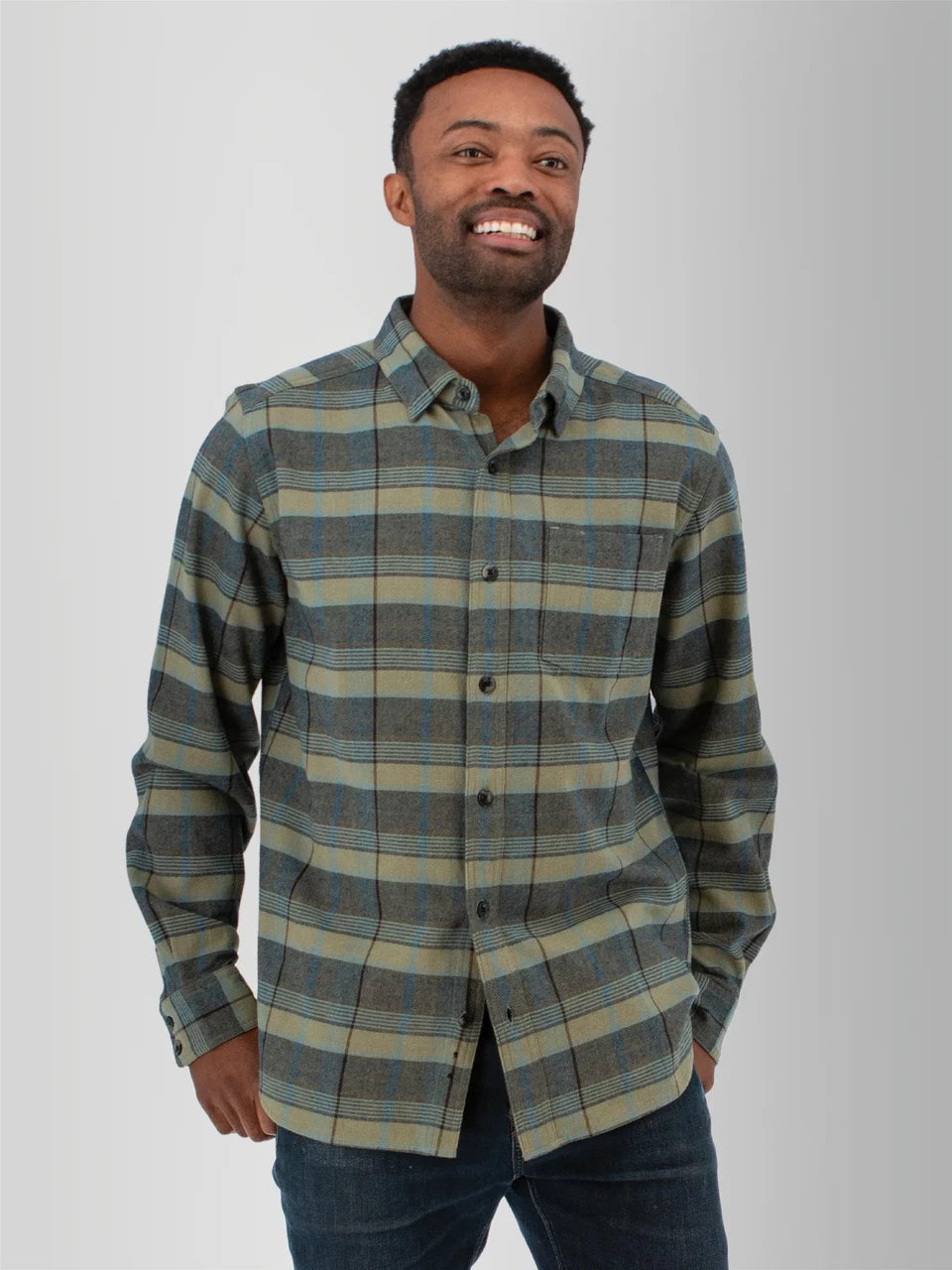 Old Ranch M LS Chase Cotton Flannel Shirt GREEN