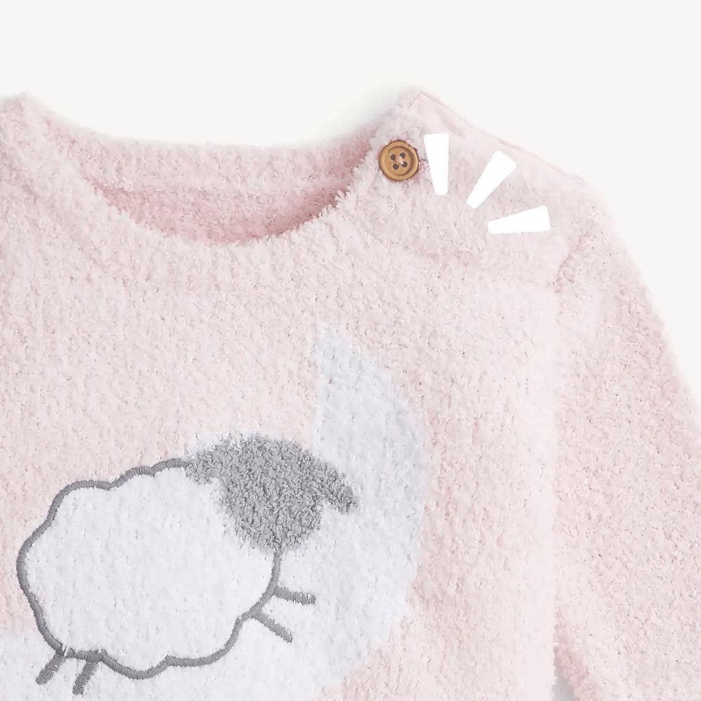 Magnetic Me Pink Sheep LS Chenille Sweater Set PINK