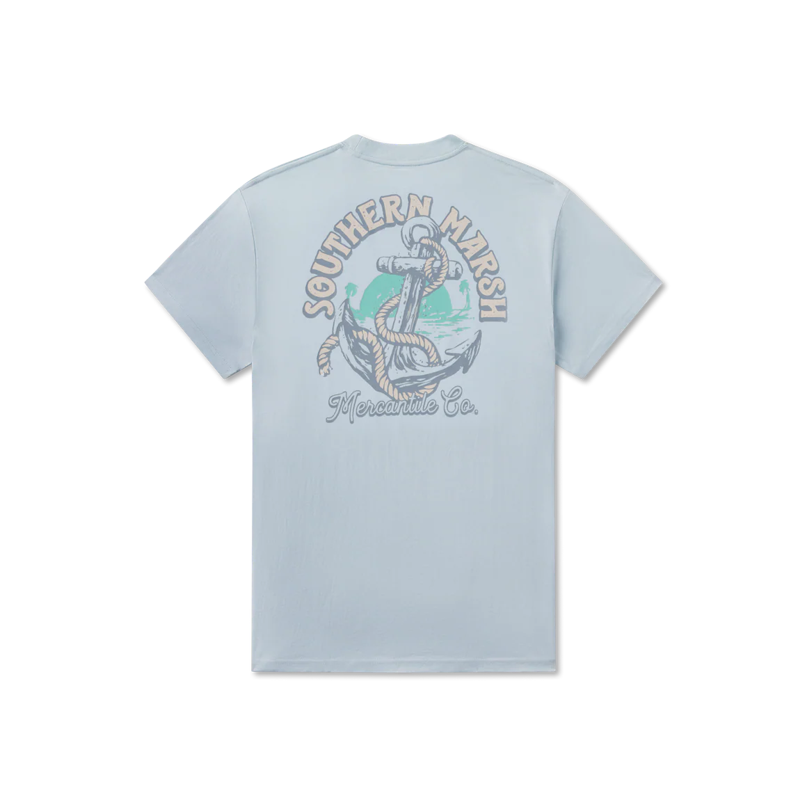 Southern Marsh M SS Anchor Down Tee MIST BLUE