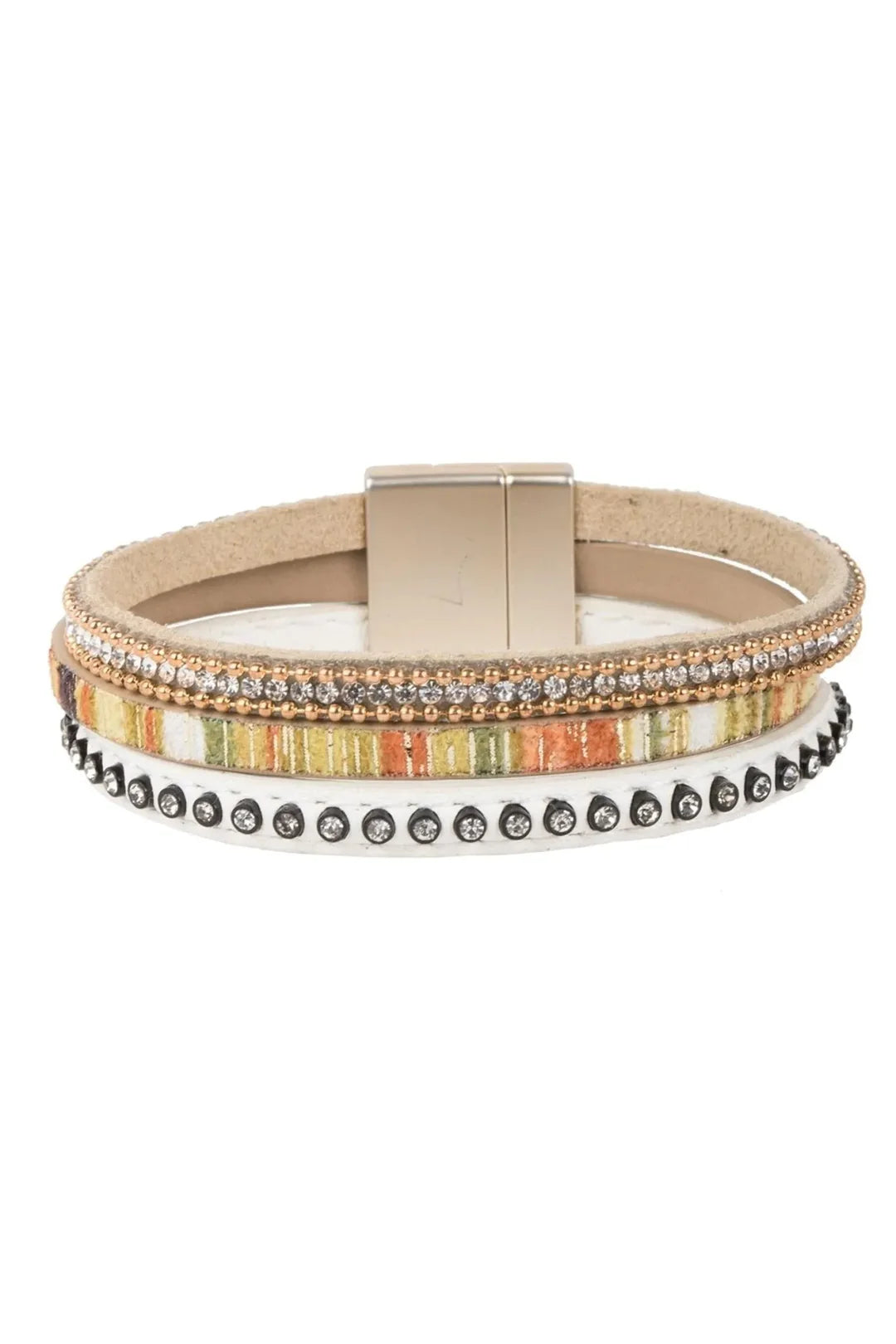 SAACHI Gemma Multi Strand Crystal Bracelet WHITE