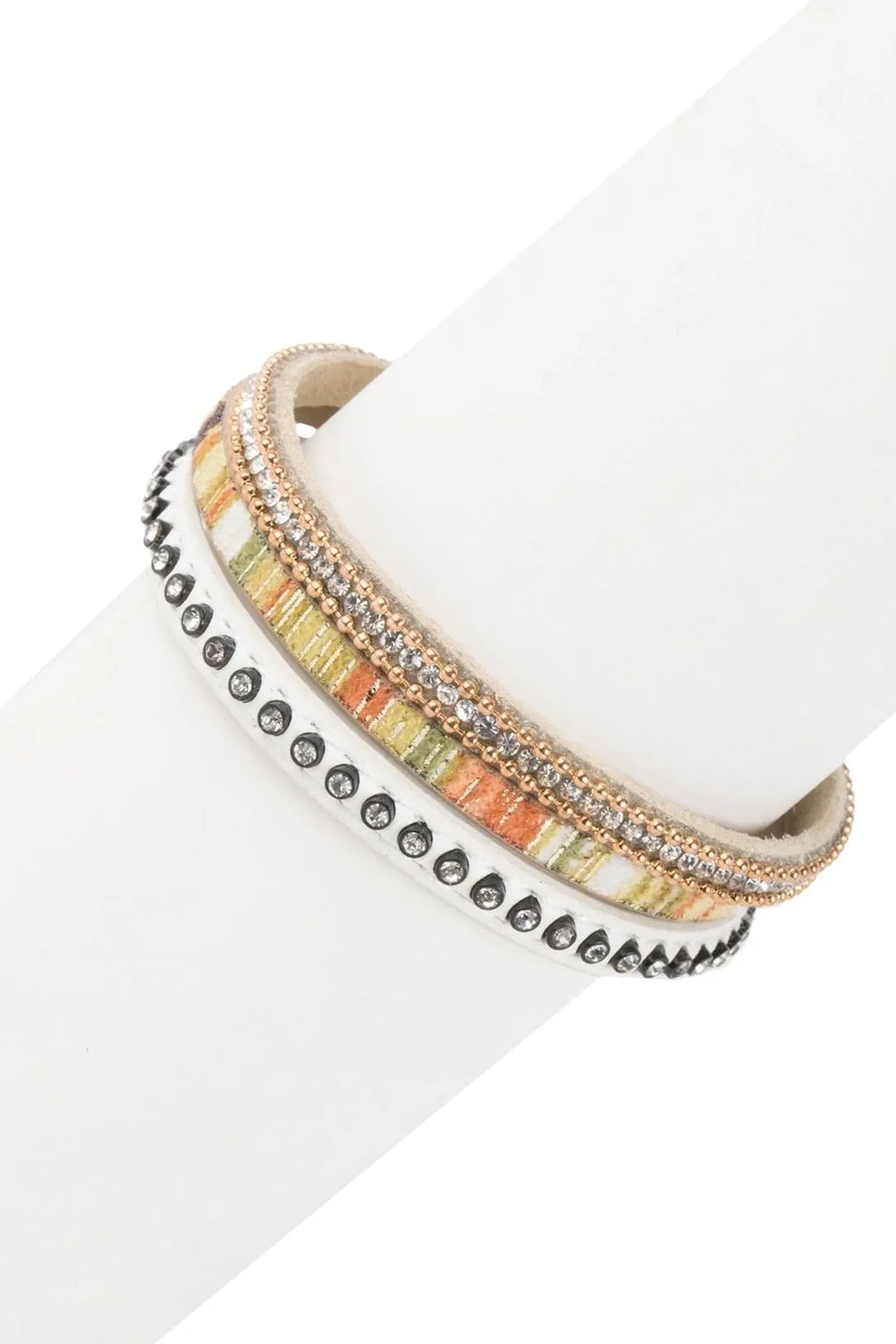 SAACHI Gemma Multi Strand Crystal Bracelet WHITE