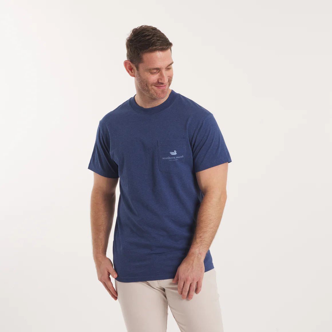 Southern Marsh M SS Branding Mercantile Tee WASHED NAVY