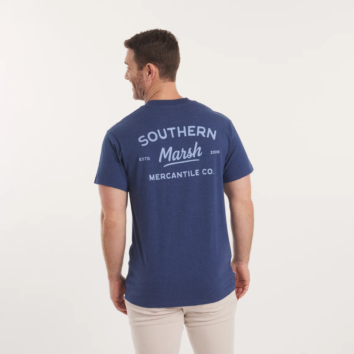 Southern Marsh M SS Branding Mercantile Tee WASHED NAVY