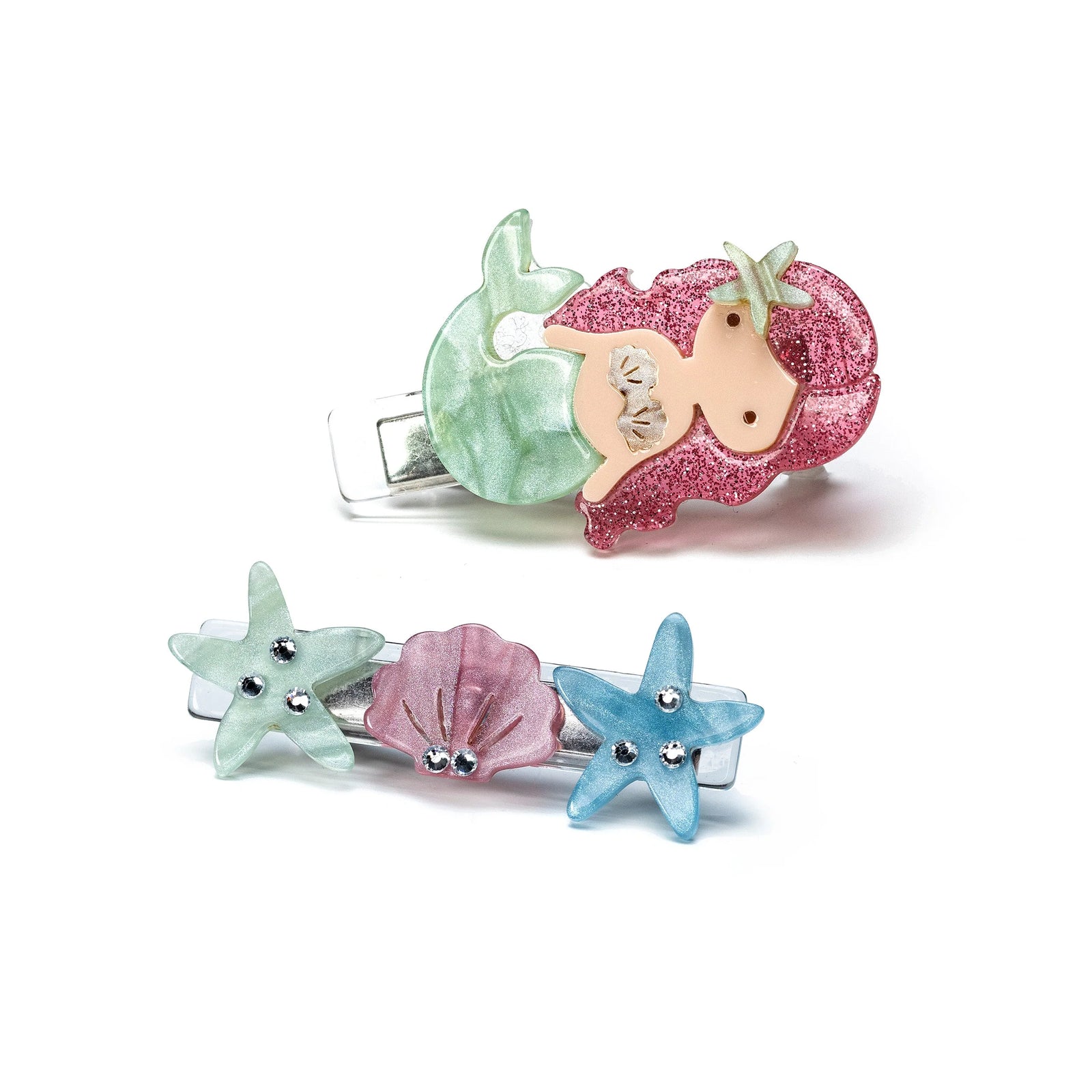 Lilies & Roses Mermaid Pearlized Alligator Clip
