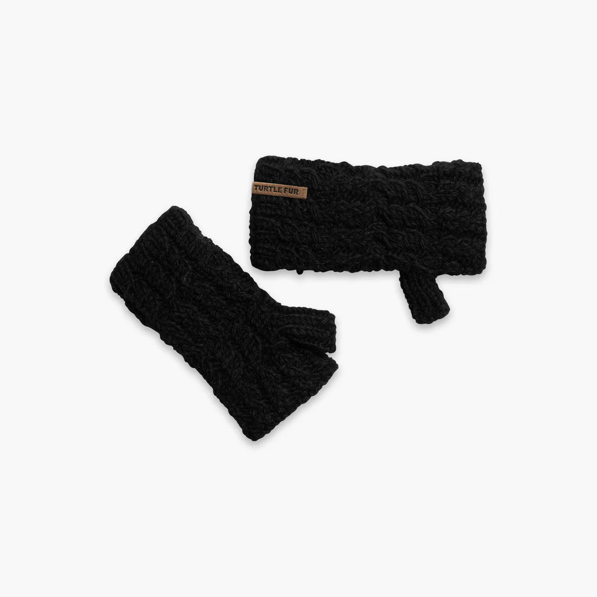 Turtle Fur Mika Mittens Fingerless Mittens BLACK