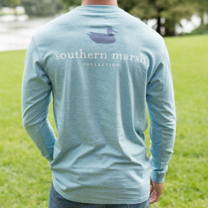 Southern Marsh M LS Authentic Tee WASHED MOSS BLUE