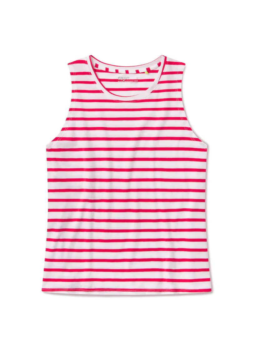 Tasc W All Day Tank WHITE/RACING RED