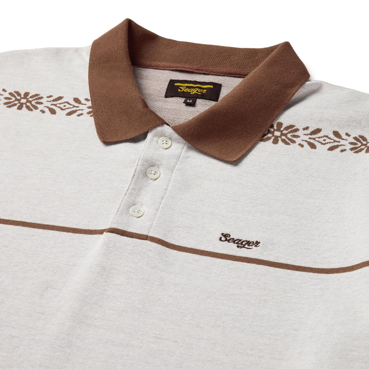 Seager M Azteca Tile Polo WHITE